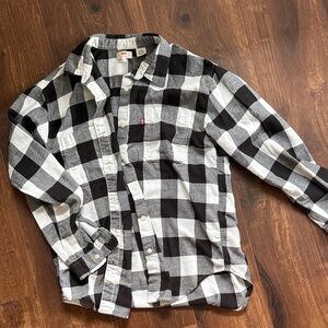 Levi's Black and White Plaid Flannel